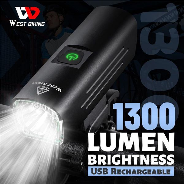 

west biking contest level bicycle light 1300 lumen usb rechargeable mtb road bike led headlight waterproof rear lamp