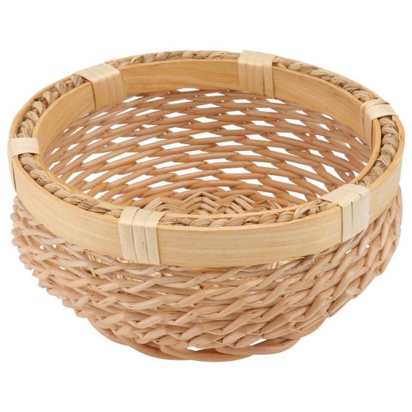 

storage baskets 1pc hand-woven basket home fruit snack holder simple rattan