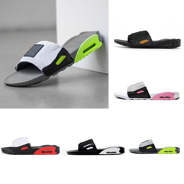 

men's women's 90 slippers sandals shoes slide summer fashion wide flat flip flops, Black