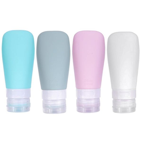 

4pcs 60ml silicone cosmetic bottle portable empty bottle travel lotion storage