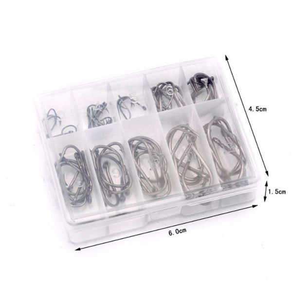 

fishing hooks ise ni small ten grid 100 boxed fish tube attached 3-12# with barbs and perforated black