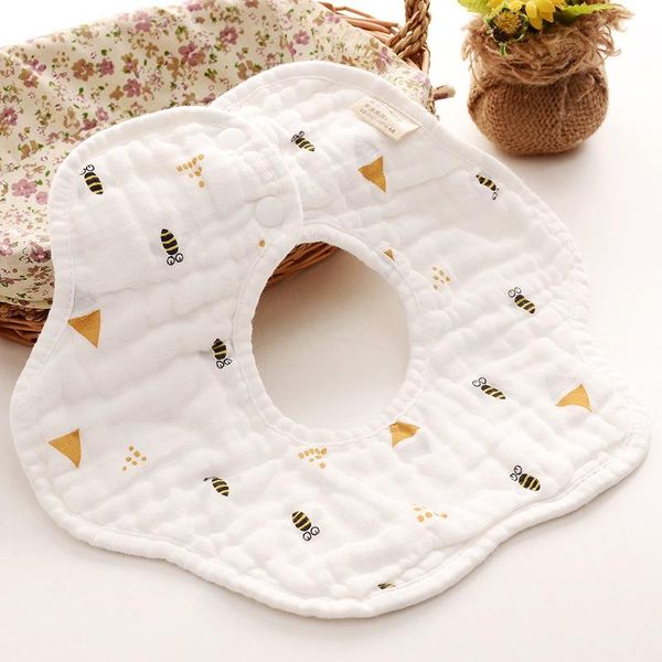 

hair accessories 1pcs baby bibs 360 degree rotation gauze muslin kids bandana burp cloth soft born infant saliva towel stuff, Slivery;white