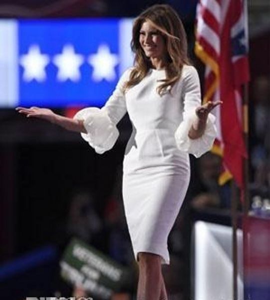 

2021 new trump little white celebrity party baloon sleeves and back split knee length cocktail es nitq, Black