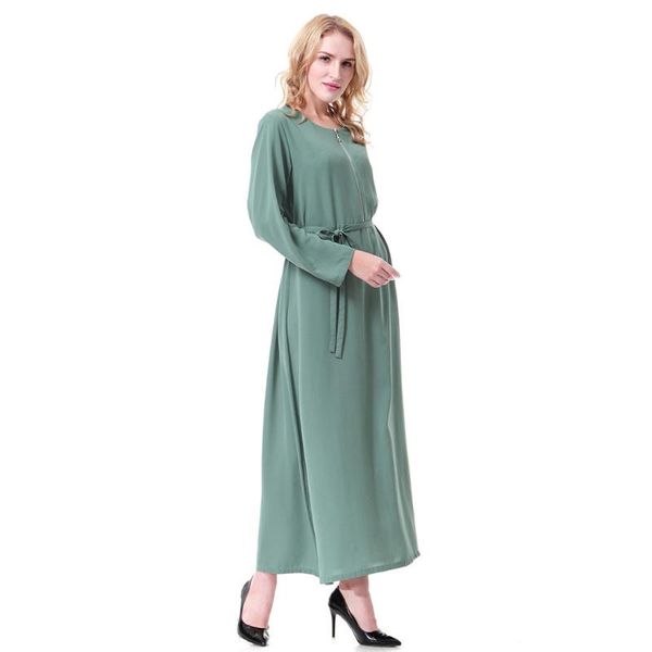 

casual dresses women's summer dress bohemian fashion muslim robes long woven zipper straps 8.20, Black;gray