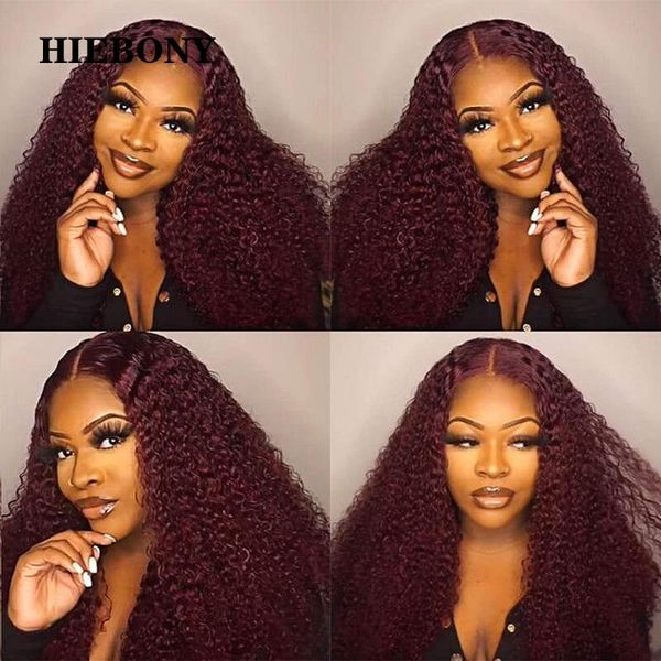 

lace wigs 99j curly front human hair with baby brazilian 13x6 pre plucked hairline for black women, Black;brown