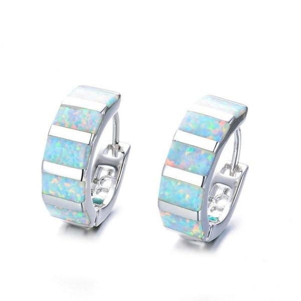 

hoop & huggie creative women's multicolor earrings opal valentine's day gift wedding party jewelry wholesale fashion, Golden;silver