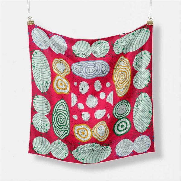 

scarves 53cm dot circle square scarf silk women bandana headband fashion hijab neckerchief for ladies, Blue;gray