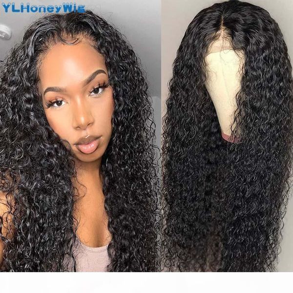 

26 28inch water wave lace front human hair wigs pre plucked brazilian 13x6x1 lace closure wigs for black women t part, Black;brown