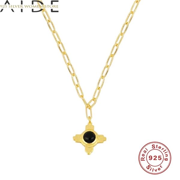 

aide necklace for women 2020 silver 925 jewelry round cross collar necklace chains fine jewelry choker bijoux femme #12.15 q0531
