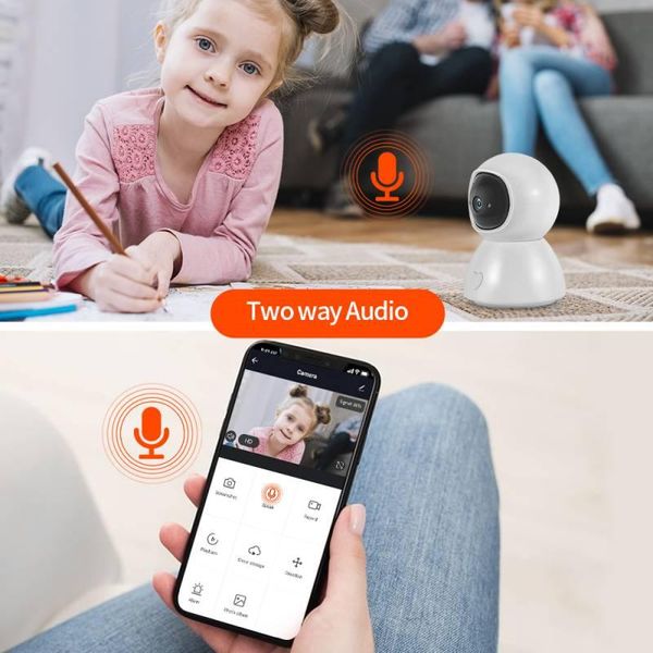 

cameras two way audio baby monitor video calling fhd 2mp wifi ptz tuya camera
