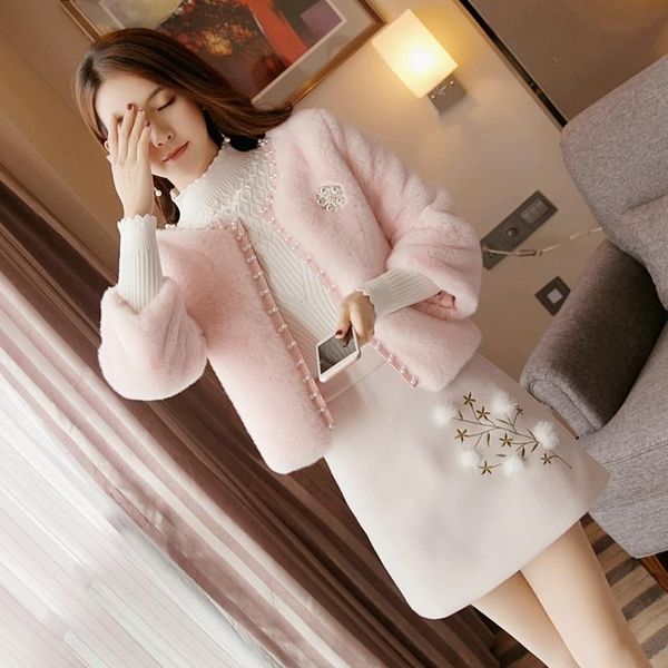 

women's fur & faux jacket women coat autumn and winter imitation short overcoat clothes veste femme, Black