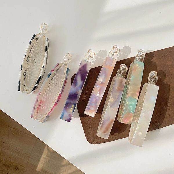 

colored acetate hairpins hair clips jewelry banana clips headwear women hairgrips girl ponytail barrettes hair accessories, Golden;silver