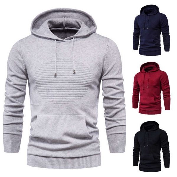 

new round stripe letter hooded pullover sweater coat men's winter 2020, White;black