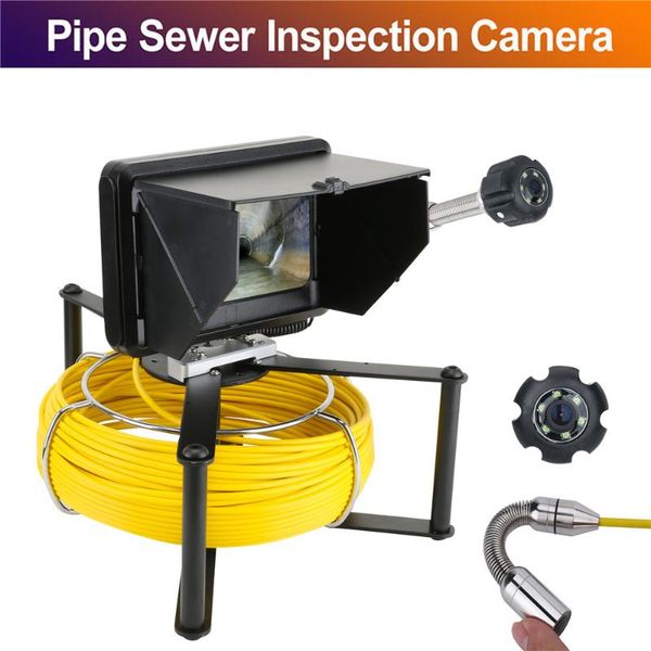 

fish finder pipe inspection video camera, 20m ip68 waterproof drain sewer camera system 7 inch ips 1200 tvl with 6w l