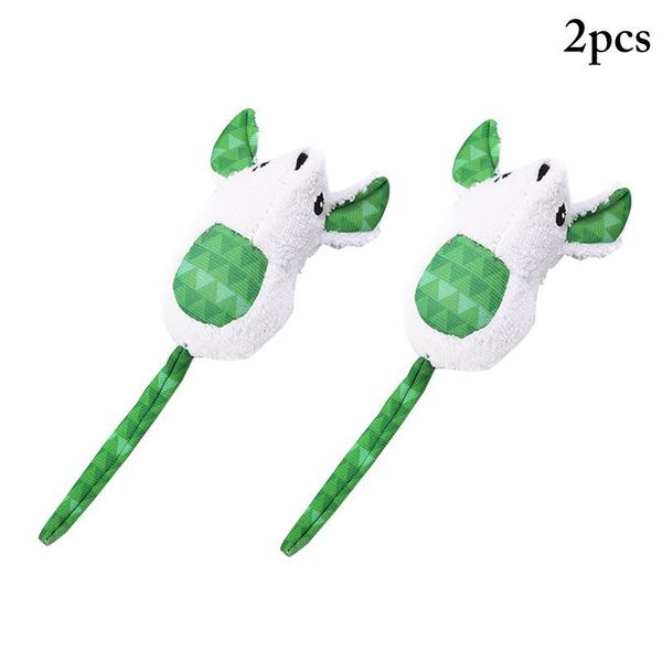 

cat toys 2pcs plush mouse toy fur bite-resistant cute long tail catnip interaction training supplies gatos
