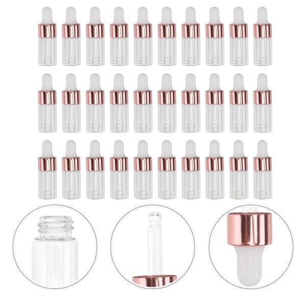 

storage bottles & jars 30pcs 3ml dropper empty refillable clear glass practical bottle
