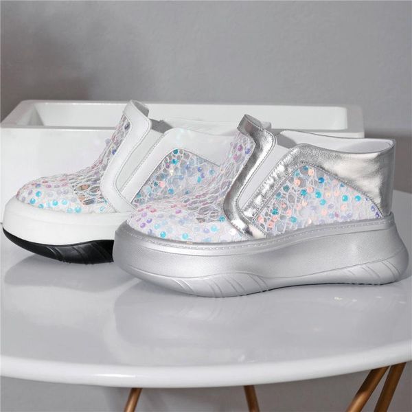 

fashion sneakers women genuine leather wedges high heel gladiator sandals female round toe platform pumps shoes casual shoes, Black