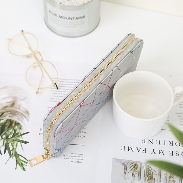 

creative design long wallet women coin purse laser long wallet for women purse money bag, Red;black