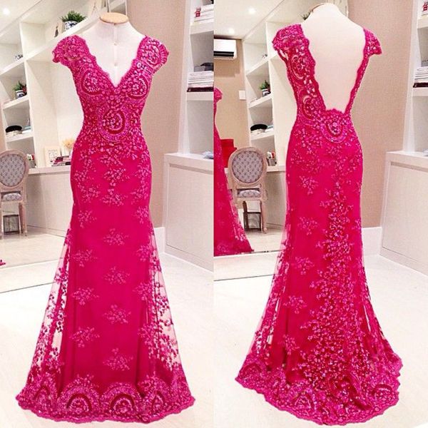 

v-neck red mermaid lace evening prom dresses second reception gowns dress, Black;red