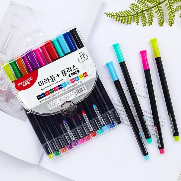 

gel pens 12 colors/set drawing pen monami 0.25mm ultra fine liner liquid ink sketch art marker fineliner school e6740