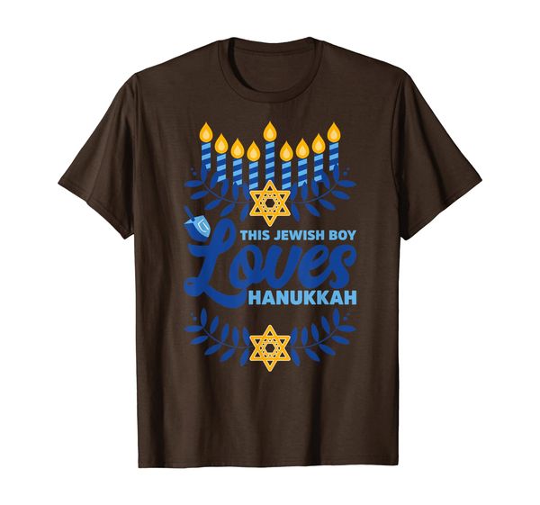 

This Jewish Boy Loves Hanukkah Holiday Celebration Humor T-Shirt, Mainly pictures