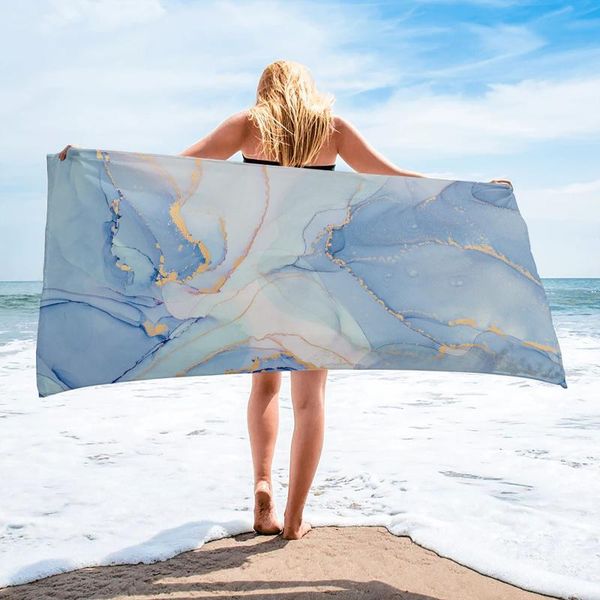 

towel blue marble quick-dry beach bathroom microfiber bath towels for adults picnic yoga mat