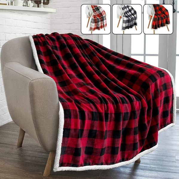 

blankets plaids winter warm fleece sofa chair thermal plush throw blanket cover bed splicovers lattice sherpa wool case