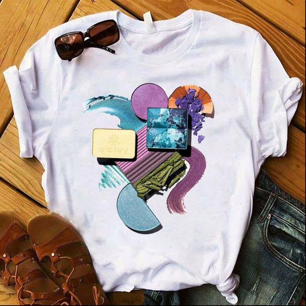 

women lady t shirt finger nail polish 3d printed tshirt ladies short sleeve tee shirt women female clothes graphic t shirt, White