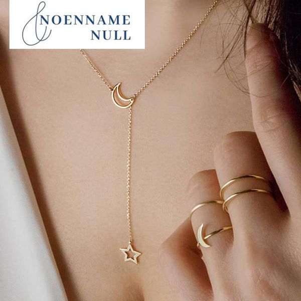

pendant necklaces korean style fashion moon star golden sliver necklace alloy zinc for women party jewelry clothing accessories2021, Silver