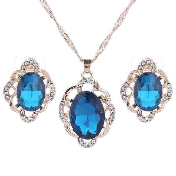 

bridal jewelry set crystal pendants necklaces earrings set engagement wedding party jewelry set, Silver