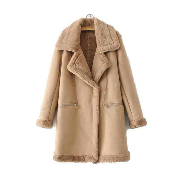 

2021 winter new fur thickening deer skin jacket in the long section of fur coat coat female, Black