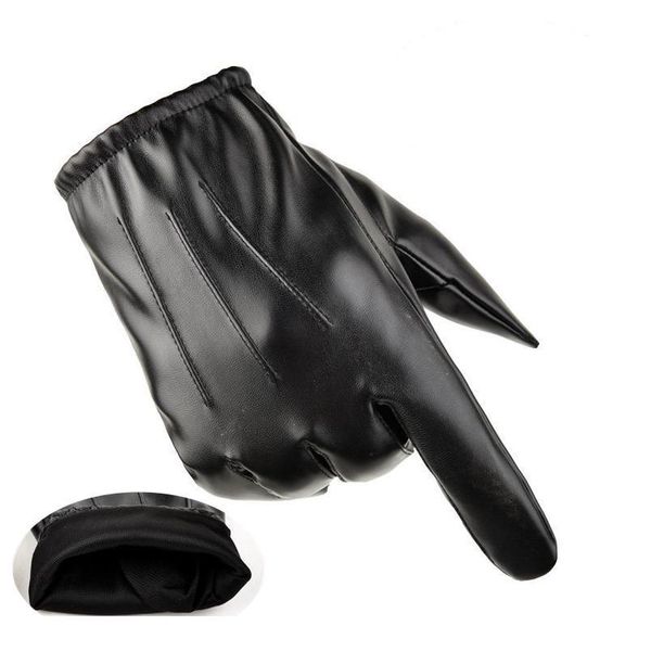 

winter men black leather gloves anti-skid touch screen outdoor driving warm windproof waterproof motorcycle drivin jllnxi