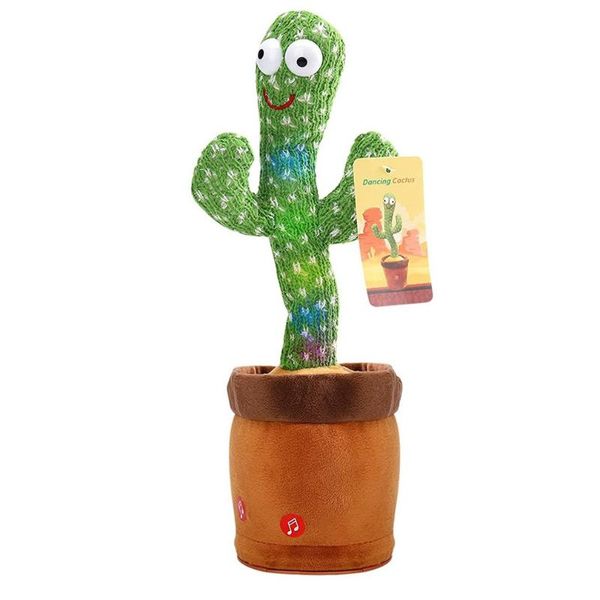 

party favor dancing cactus toy with note label button 120 english songs battery type repetition luminescence recording