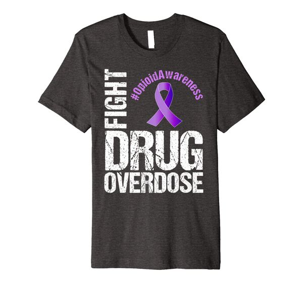 

fight drug overdose opioid awareness graphic t-shirt, White;black
