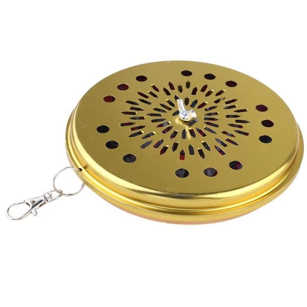 

fragrance lamps iron mosquito coil incense holder case portable storage box with hollow out lid cover and hanging buckle for outdo