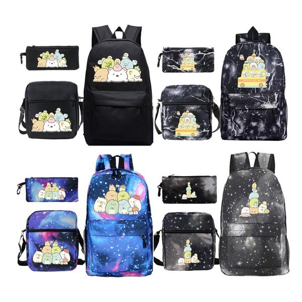 

backpack cute sumikko gurashi backpacks kids book bag students back to school gift boys girls schoolbag 3 pcs set mochilas teens