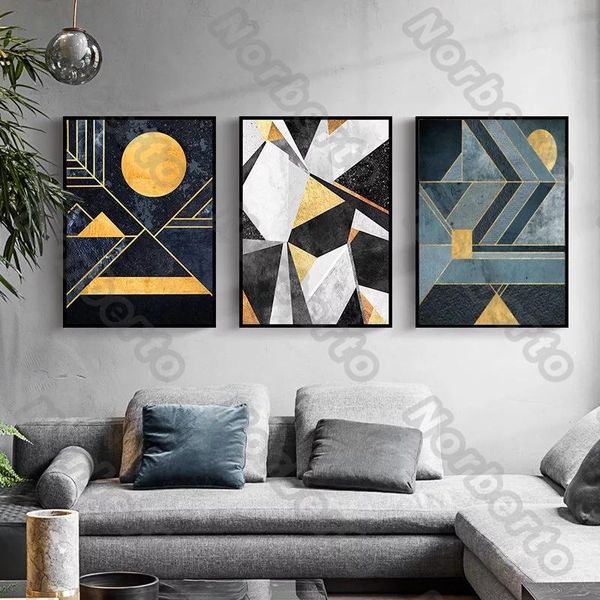 

paintings nordic style canvas painting poster abstract art modern pictures geometric patterns with luxurious colors for home room decorati