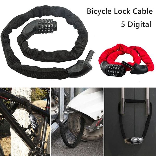 

bike locks bicycle lock cable 5 digital heavy duty combination chain padlock