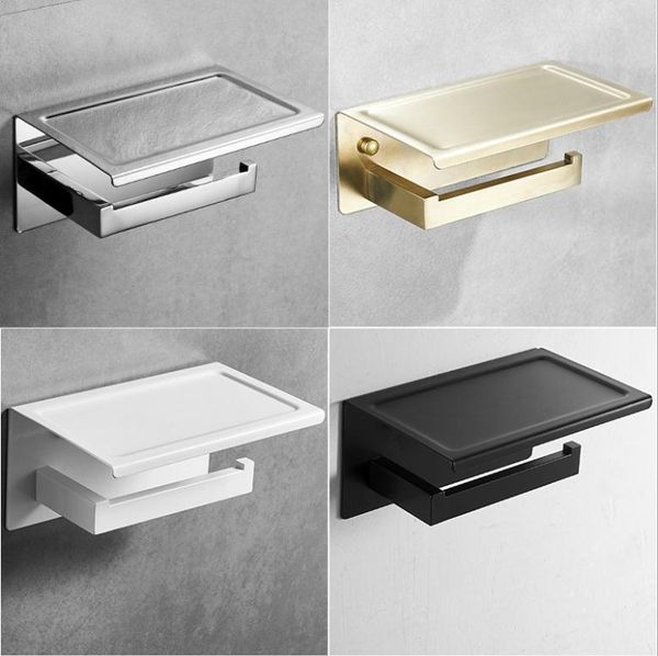 

toilet paper holders stainless steel single /double holder wall mounted bathroom accessories phone rack shelf roll