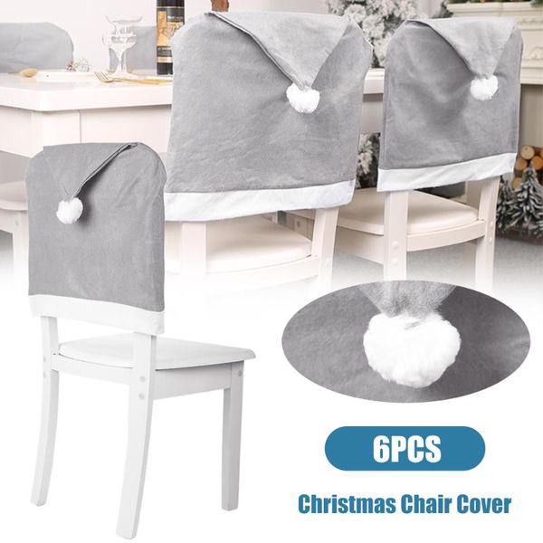 

chair covers christmas cover grey non-woven hat decoration chairs seat protection for home el dinner party supplies