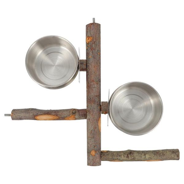 

bowls 1pc parrot perch with bowl natural stand birds accessories