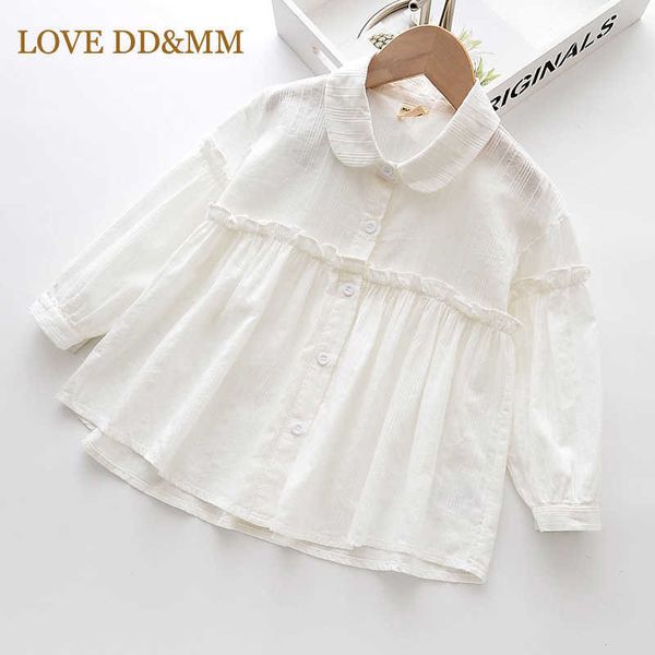 

love dd&mm girls shirts spring kids clothes girls embroidery sweet lace long-sleeved blouse for girl 210715, White;black