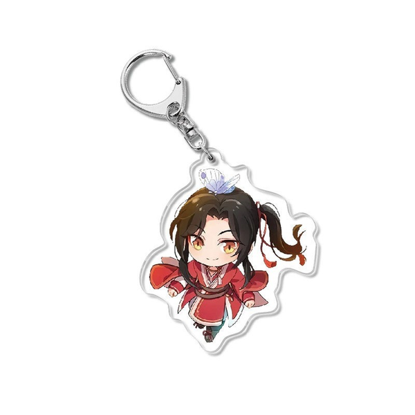 

heaven officials blessing keychain women huacheng key ring xielian key chain acrylic funny pendants key holder jewelry breloczek, Slivery;golden