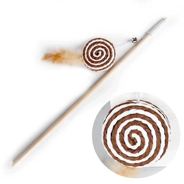 

cat toys stick wooden fishing rod mouse funny pole interactive toy wood feather pet accessory