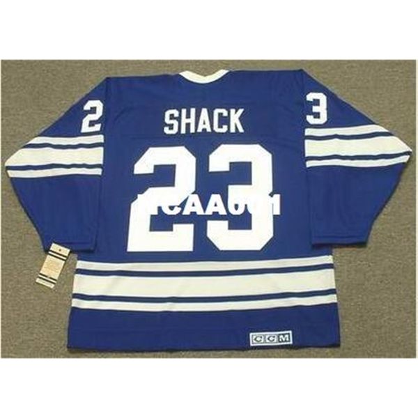 

001s #23 eddie shack toronto maple leafs 1967 ccm vintage away hockey jersey or custom any name or number retro jersey, Black