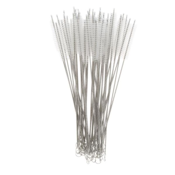 

50 pieces stainless steel drinking straw cleaning brushes cleaner, 200mm