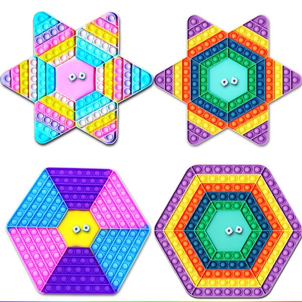 

new kid games push bubble hexagon toys rainbow chess board party popete game fidget toys squishy popsits sensory toy