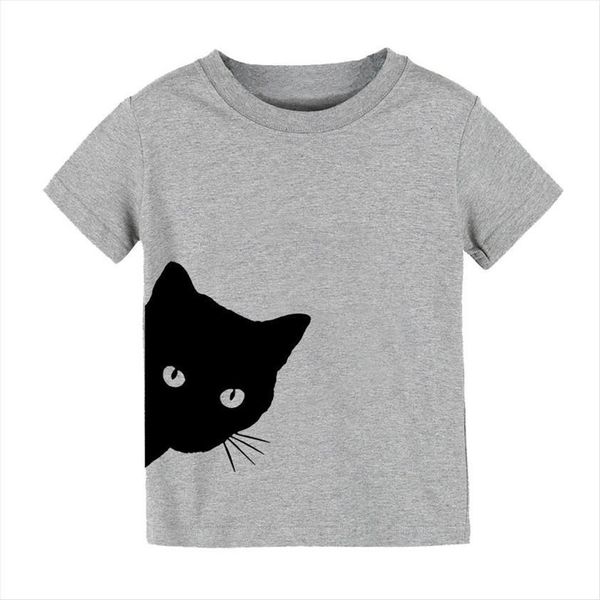 

cat looking outside peeking kids boy girl t shirt for children toddler clothes funny tumblr tees drop ship cz, Blue