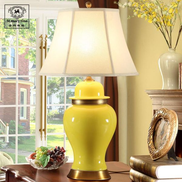 

simple american ceramic table lamp for living room bedroom led night lamp bedside study desk home decor