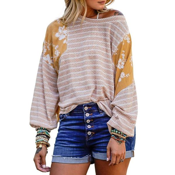 

women's sweaters women knit sweater style lady striped floral stitching casual loose o-neck full sleeve pullover female clothing fashi, White;black